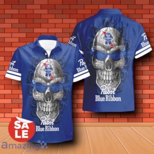Pabst Blue Ribbon Sukull Rose 3D Hawaiian Shirt & Shorts For Men Women Product Photo 2
