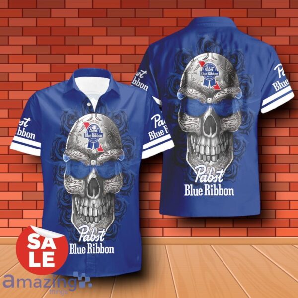 Pabst Blue Ribbon Sukull Rose 3D Hawaiian Shirt & Shorts For Men Women Product Photo 2