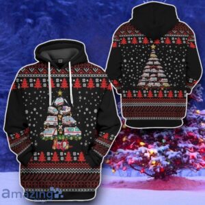 Paramedic Ambulance Xmas Tree Ugly Christmas Sweater Style Gift Custom Hoodie image Paramedic Ambulance Xmas Tree Ugly Christmas Sweater Style Gift Custom Hoodie Product Photo 2