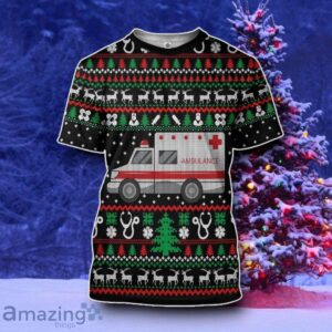 Paramedic Logo Ambulance Ugly Christmas Sweater Style Gift Custom Tshirt Product Photo 1