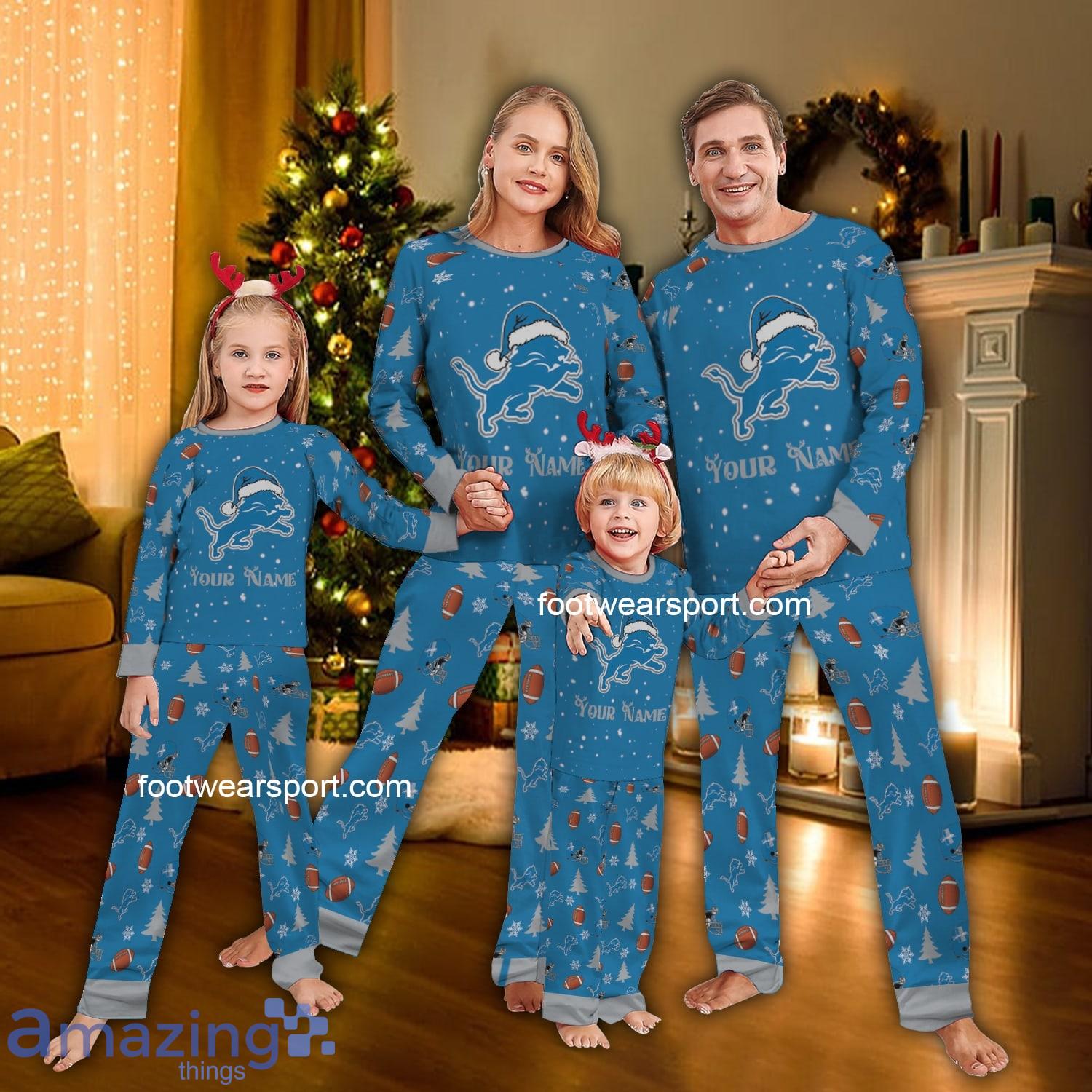 Parents Santa Hat Logo Detroit Lion Christmas Family Pajamas Set For Men Women Kids image Parents Santa Hat Logo Detroit Lion Christmas Family Pajamas Set For Men Women Kids - Parents Santa Hat Logo Detroit Lion Christmas Family Pajamas Set For Men Women Kids
