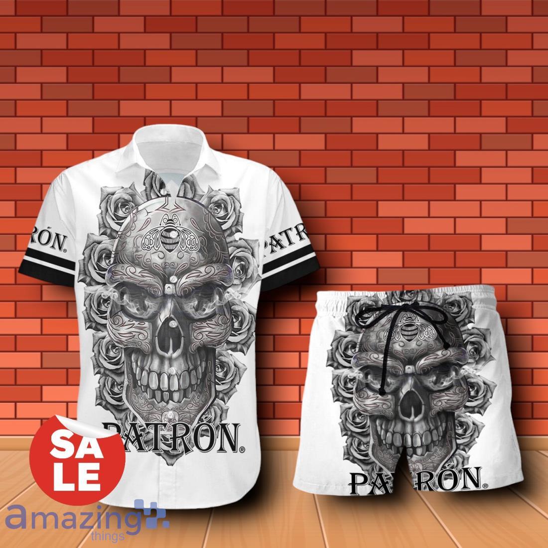 Patron Tequila Sukull Rose 3D Hawaiian Shirt & Shorts For Men Women image Patron Tequila Sukull Rose 3D Hawaiian Shirt & Shorts For Men Women Product Photo 1