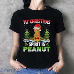 Peanut Wearing Santa Hat - My Christmas Spirit Is Peanut T-Shirt - Ladies T-Shirt