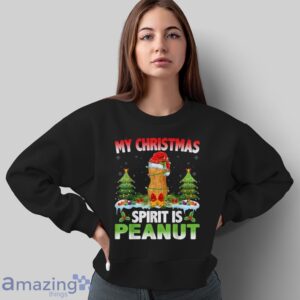 Peanut Wearing Santa Hat - My Christmas Spirit Is Peanut T-Shirt - Sweatshirt