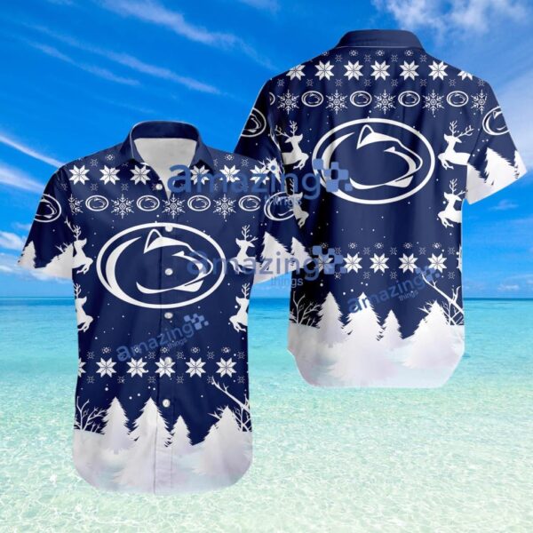 Penn State Nittany Lions NCAA Logo Sport Christmas Pattern Hawaiian Shirt Product Photo 1