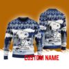 Penn State Nittany Lions NCAA Snoopy Cute Christmas Ugly Sweater 3D Gift For Fans Custom Name