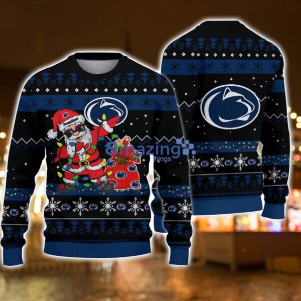 Penn State Nittany Lions Santa Claus Dabbing Funny Ugly Christmas Sweater For Men And Women Product Photo 1