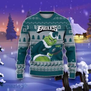 Philadelphia Eagles Grinch Ugly Christmas 3D Sweater Impressive Gift Product Photo 2