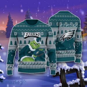 Philadelphia Eagles Grinch Ugly Christmas 3D Sweater Impressive Gift Product Photo 1