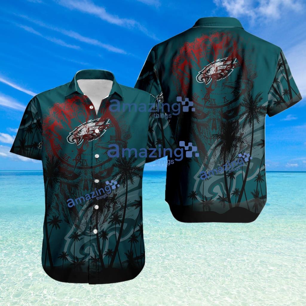 Philadelphia Eagles NFL Halloween Tropical Beach Hawaiian Shirt New image Philadelphia Eagles NFL Halloween Tropical Beach Hawaiian Shirt New Product Photo 1