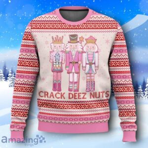 Pink Nutcracker Crack Deez Nuts Ugly Christmas Sweater Product Photo 1