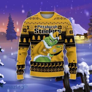 Pittsburgh Steelers Grinch Ugly Christmas 3D Sweater Impressive Gift Product Photo 2