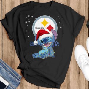 Pittsburgh Steelers NFL Stitch Merry Christmas T Shirt Product Photo 2