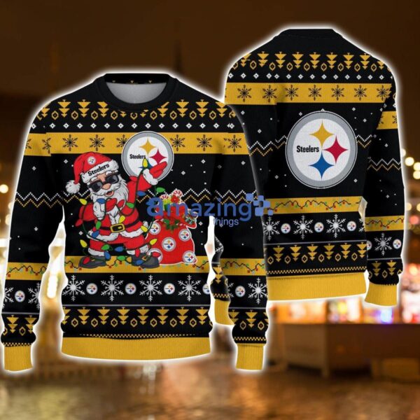 Pittsburgh Steelers Santa Claus Dabbing Funny Ugly Christmas Sweater For Men And Women Product Photo 1