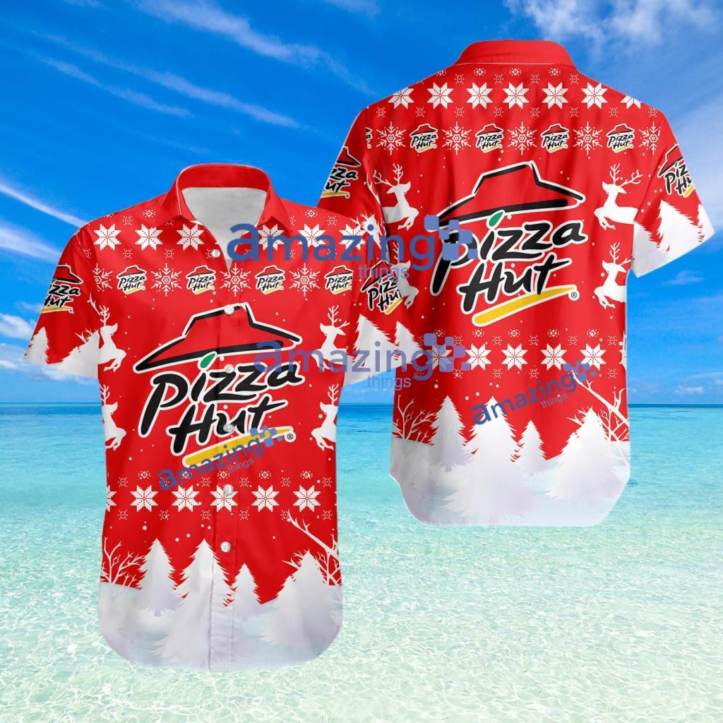 Pizza Hut Logo Sport Christmas Pattern Hawaiian Shirt image Pizza Hut Logo Sport Christmas Pattern Hawaiian Shirt Product Photo 1