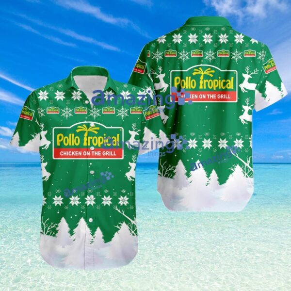 pollo tropical Logo Sport Christmas Pattern Hawaiian Shirt Product Photo 1