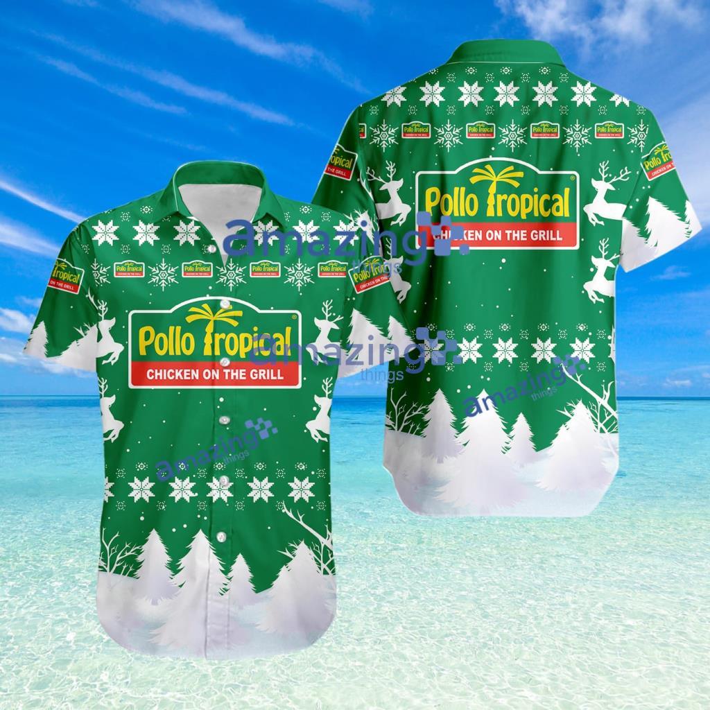pollo tropical Logo Sport Christmas Pattern Hawaiian Shirt image pollo tropical Logo Sport Christmas Pattern Hawaiian Shirt Product Photo 1