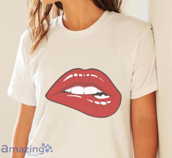 Red Lips T-Shirt, Expressive Lips, Cute Gift for Girl Friend, Sugar Lips Sweatshirt - White Ladies T-Shirt