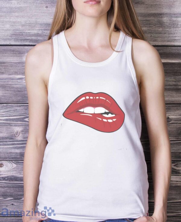 Red Lips T-Shirt, Expressive Lips, Cute Gift for Girl Friend, Sugar Lips Sweatshirt - White Ladies Tank Top