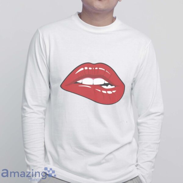 Red Lips T-Shirt, Expressive Lips, Cute Gift for Girl Friend, Sugar Lips Sweatshirt - White Sweatshirt