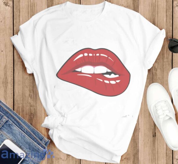 Red Lips T-Shirt, Expressive Lips, Cute Gift for Girl Friend, Sugar Lips Sweatshirt - T-SHIRT FLAT