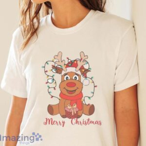 Reindeer Merry Christmas Shirt, Christmas Family Shirt - White Ladies T-Shirt