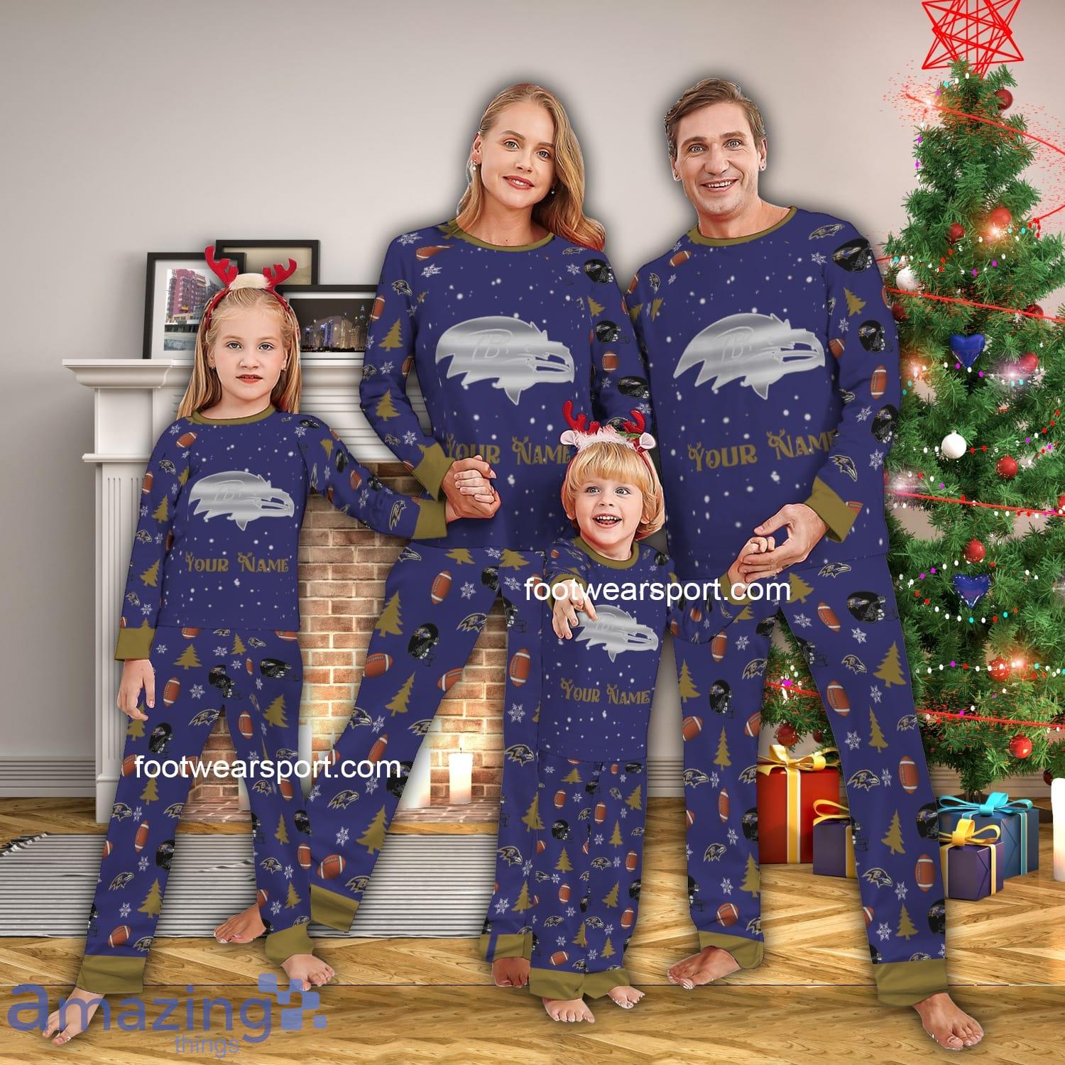 Relaxing Silver Logo Baltimore Raven Christmas Family Pajamas Set For Men Women Kids image Relaxing Silver Logo Baltimore Raven Christmas Family Pajamas Set For Men Women Kids - Relaxing Silver Logo Baltimore Raven Christmas Family Pajamas Set For Men Women Kids