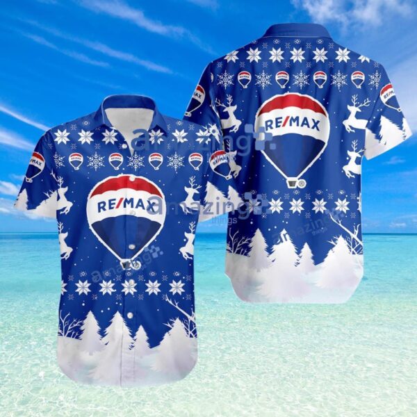 ReMax Logo Sport Christmas Pattern Hawaiian Shirt Product Photo 1