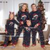 Routine Santa Hat Logo Houston Texan Christmas Family Pajamas Set For Men Women Kids