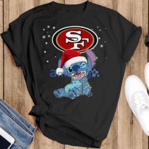 San Francisco 49ers NFL Stitch Merry Christmas T Shirt Product Photo 2