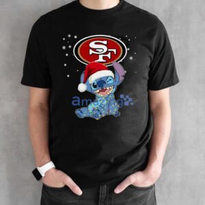 San Francisco 49ers NFL Stitch Merry Christmas T Shirt Product Photo 3