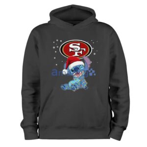 San Francisco 49ers NFL Stitch Merry Christmas T Shirt Product Photo 1