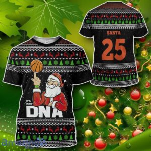 Santa Claus Basketball Christmas Ugly Sweater Custom Tshirt Impressive Gift Product Photo 2