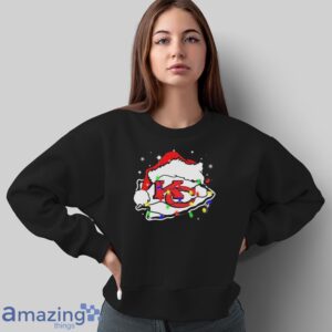 Santa Hat Kansas City Chiefs Logo Christmas Light Shirt - Sweatshirt