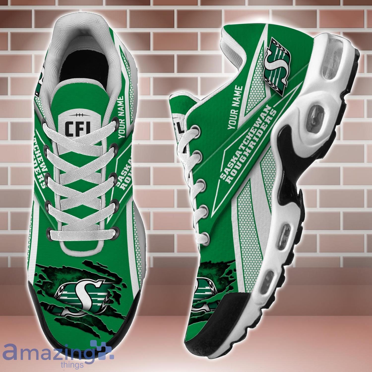 Saskatchewan Roughriders Air Cushion Sports Shoes Custom Name Gift TN Shoes Sneakers For Fans Men Women Shoes image Saskatchewan Roughriders Air Cushion Sports Shoes Custom Name Gift TN Shoes Sneakers For Fans Men Women Shoes Product Photo 1