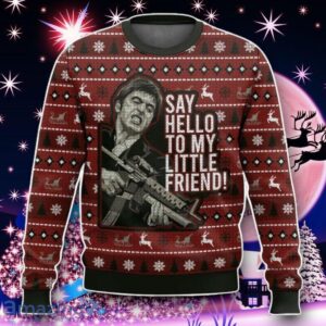 Scarface Say Hello To My Little Friend Tony Montana Ugly Christmas Style Gift Product Photo 1