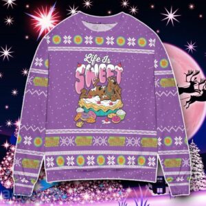 Scooby Doo Life Is Sweet Snowflake Ugly Christmas Sweater Style Gift Product Photo 1