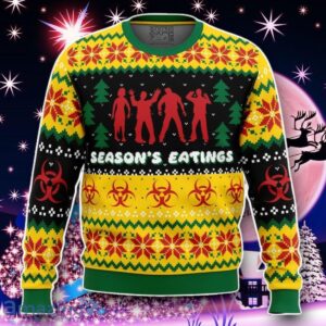 Season’s Eatings Zombie Ugly Christmas Sweater Style Gift Product Photo 1