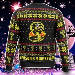Season’s Sweepings Cobra Kai Karate Kid Ugly Christmas Sweater Style Gift Product Photo 2