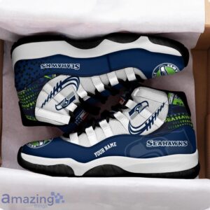 Seattle Seahawks Air Jordan 11 Sneakers Custom Name Sport Team Shoes For Men And Women Product Photo 2