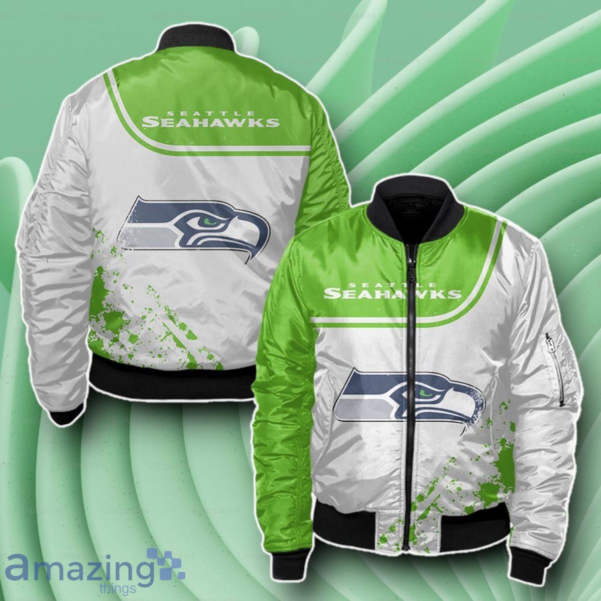 Seattle Seahawks Bomber 3D Beautiful Gift For Everyone image Seattle Seahawks Bomber 3D Beautiful Gift For Everyone Product Photo 1