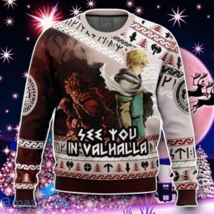 See You In Valhalla Vinland Saga Ugly Christmas Sweater Style Gift Product Photo 1