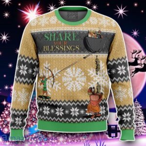 Share Your Blessings Robin Hood Disney Ugly Christmas Sweater Style Gift Product Photo 1
