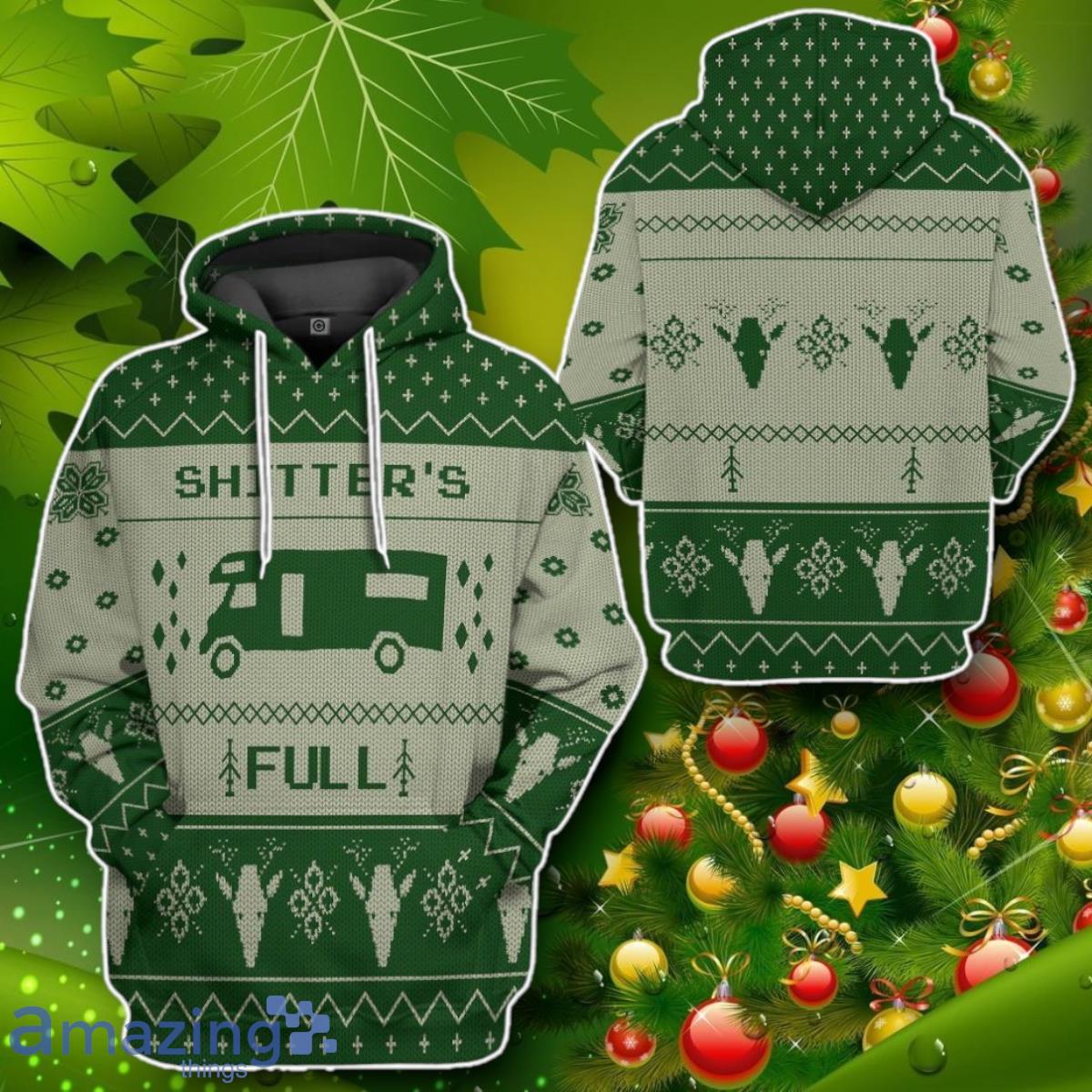 Shitters Full Ugly Christmas Sweater Green Custom Impressive Gift image Shitters Full Ugly Christmas Sweater Green Custom Impressive Gift Product Photo 2