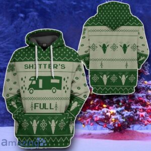 Shitters Full Ugly Christmas Sweater Style Gift Green Custom Hoodie Product Photo 2