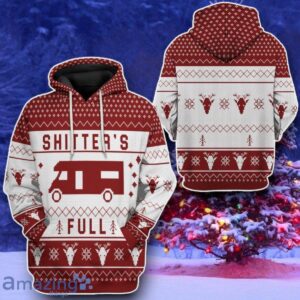 Shitters Full Ugly Christmas Sweater Style Gift Red Custom Hoodie Product Photo 2