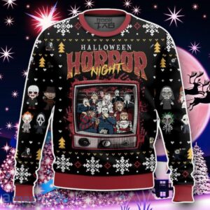 Slasher Collection Halloween Ugly Sweater Style Gift Product Photo 1