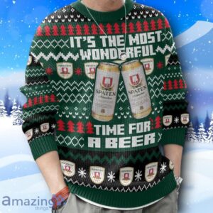 Spaten It’s The Most Wonderful Time For A Beer Ugly Christmas Sweater New Design Product Photo 4