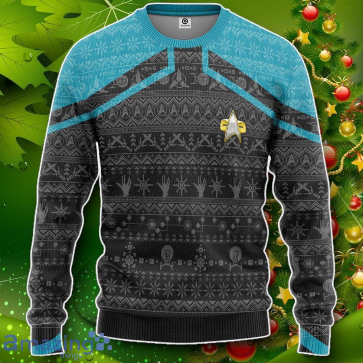 S.T Picard Blue Ugly Christmas Custom Ugly Sweater Impressive Gift image S.T Picard Blue Ugly Christmas Custom Ugly Sweater Impressive Gift Product Photo 1