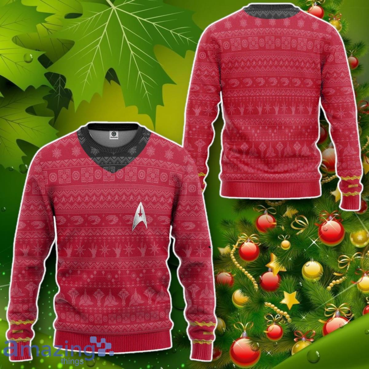 S.T The Original Series Red Ugly Christmas Custom Ugly Sweater Impressive Gift image S.T The Original Series Red Ugly Christmas Custom Ugly Sweater Impressive Gift Product Photo 2